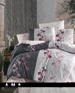 Постельное белье First Choice Ranforce Camelia Anthracite 0179 фото