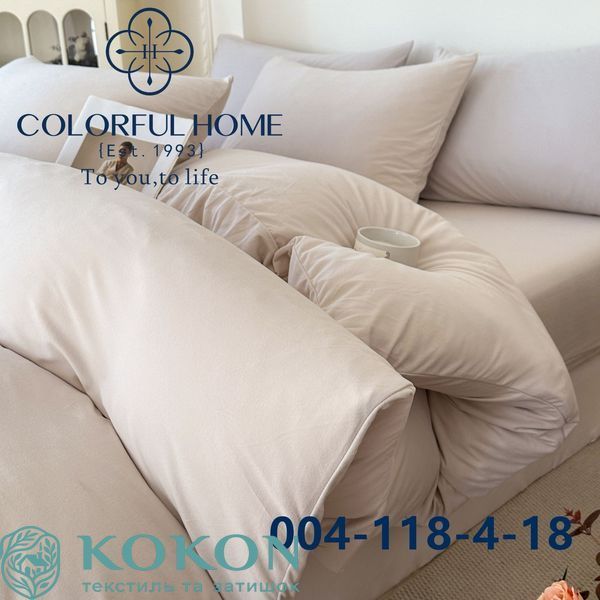 Фланелева постільна білизна з простинею на резинці Colorful Home 200х230см 2577 фото