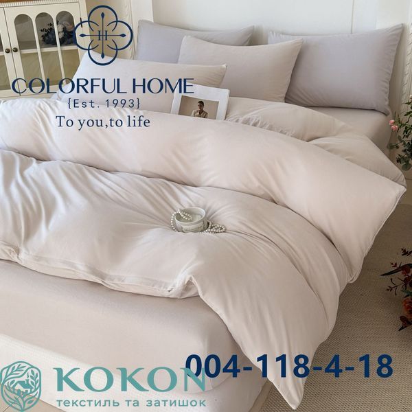 Фланелева постільна білизна з простинею на резинці Colorful Home 200х230см 2577 фото