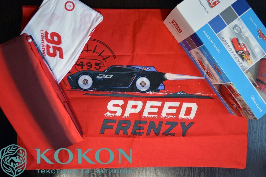 Постільна білизна TAC Disney 160&times;220 см Cars Speed Frenzy 1375 фото