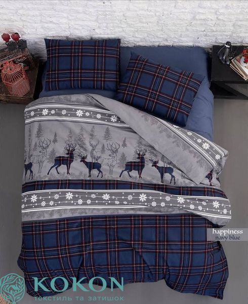 Постельное белье First Choice Flanel Happiness Navy Blue 0125 фото
